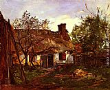 Hippolyte Camille Delpy Canvas Paintings - La Chaumiere A Berneval